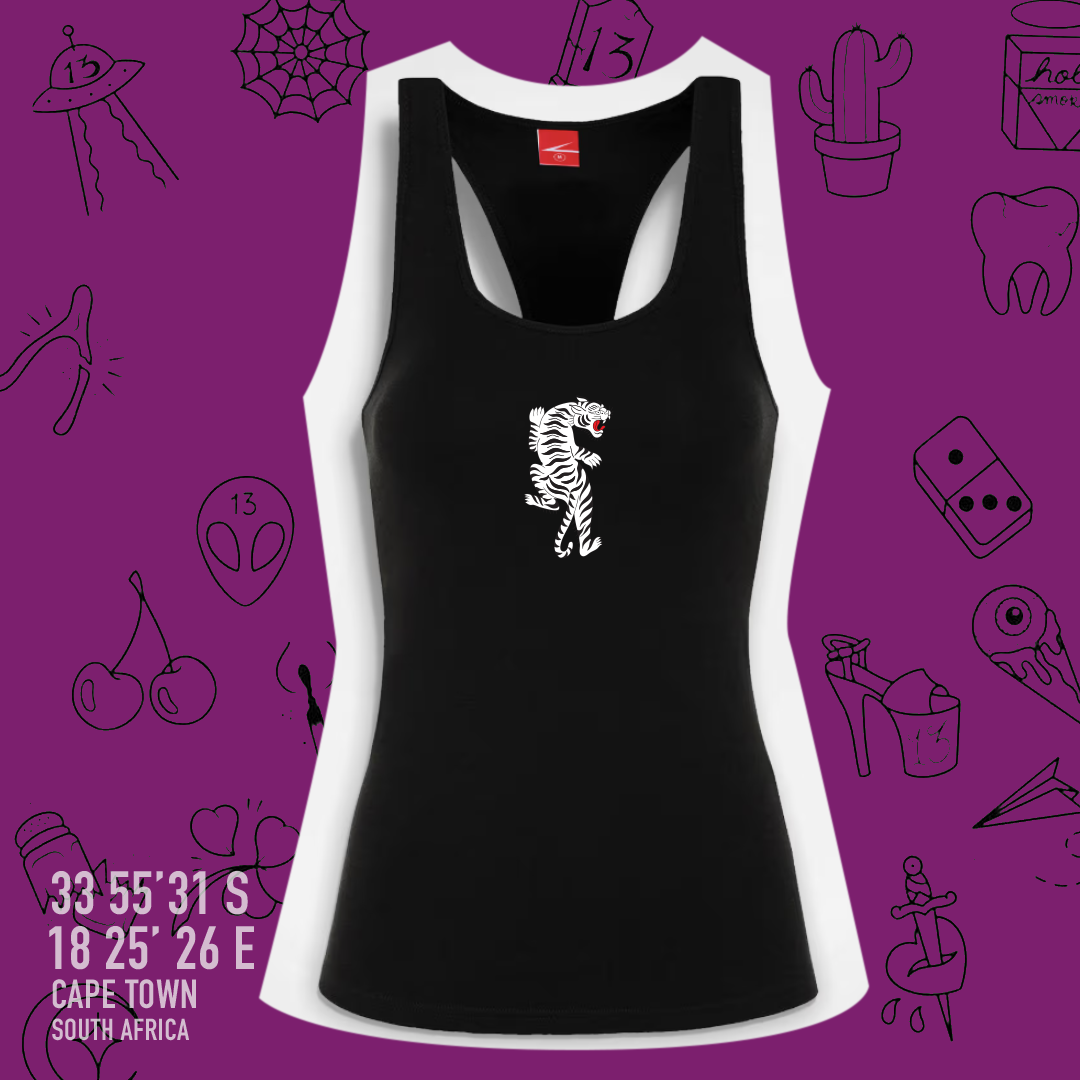 Slack Jane White Tiger Racerback Vest