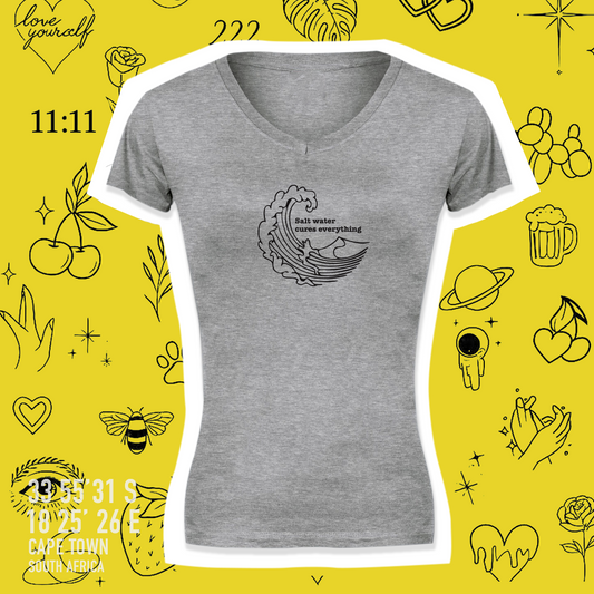 Slack Jane Salt Water V-Neck Fitted T-Shirt