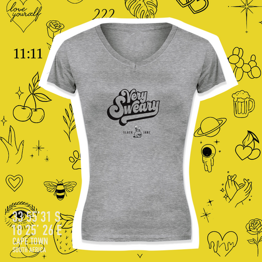 Slack Jane Very Sweary V-Neck Fitted T-Shirt